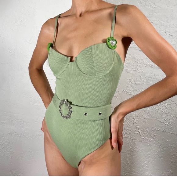 NEW MAIYO ORCHID SWIMSUIT IN SAGE GREEN - Picture 1 of 4